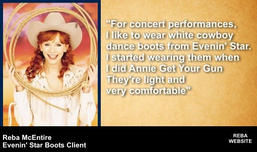 Reba McEntire wearing Evenin' Star Dance Boots